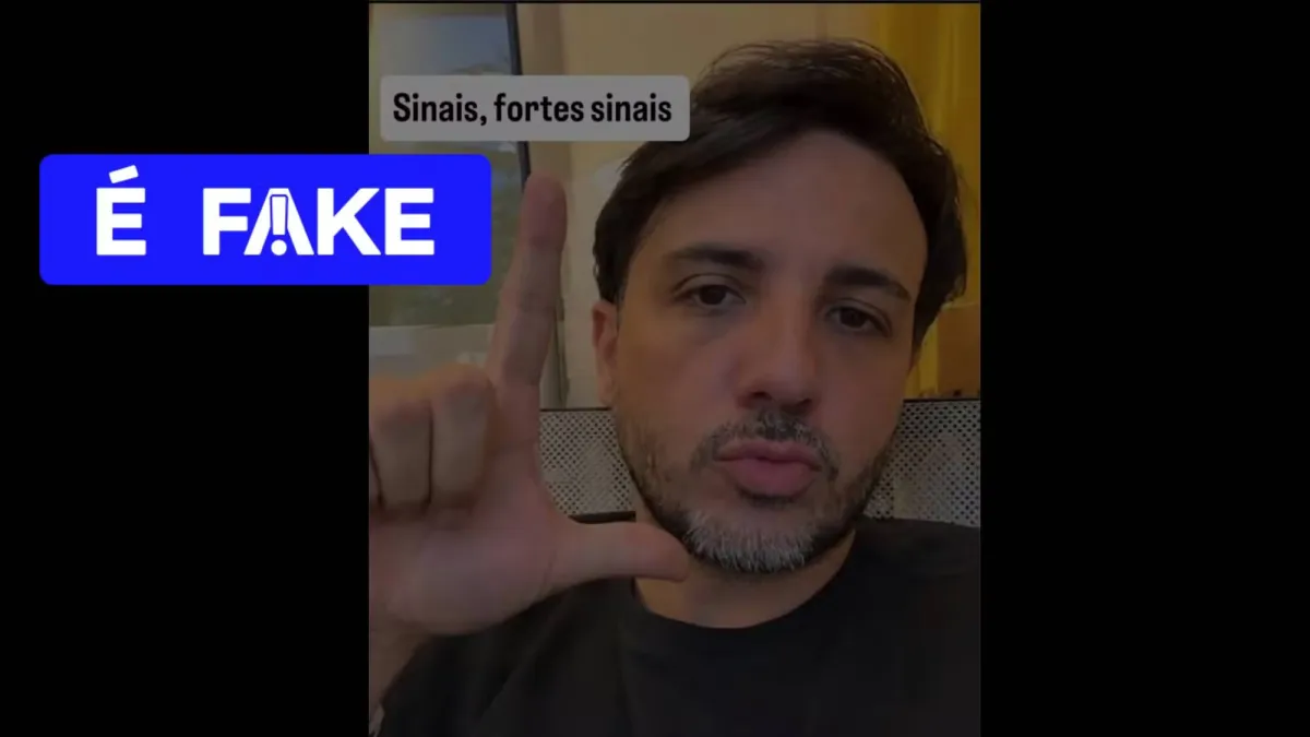 Foto de Renan Santos fazendo o gesto 'L' em apoio a Lula é falsa e gerada por inteligência artificial